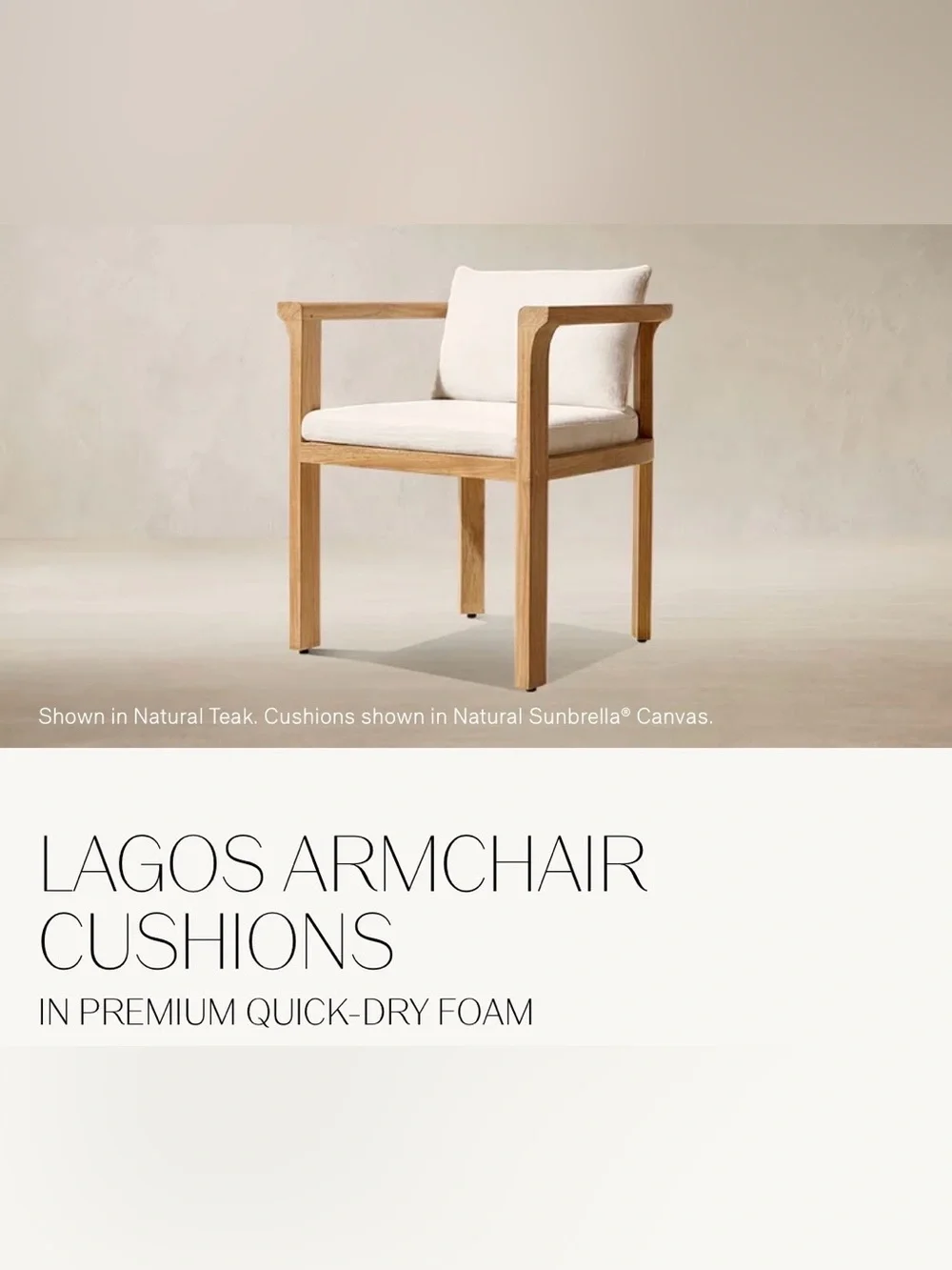 RH Lagos Seat and Back Armchair Cushions